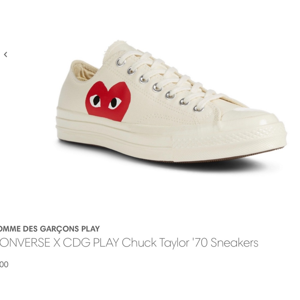 Converse x CDG Play Chuck Taylor '70 Sneakers - Cream and Red